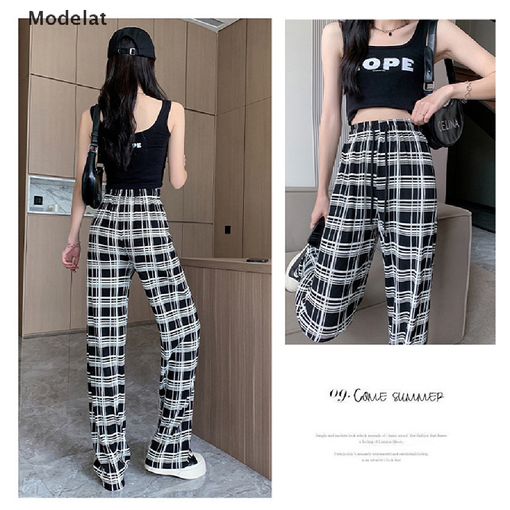 Mfc Quần Ống Rộng Lưng Cao Họa Tiết Kẻ Sọc Thời Trang Mùa Hè 2023
