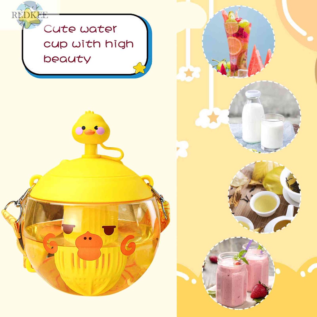 Bình Nước Thể Thao 850ml Chống Rò Rỉ Họa Tiết Dễ Thương