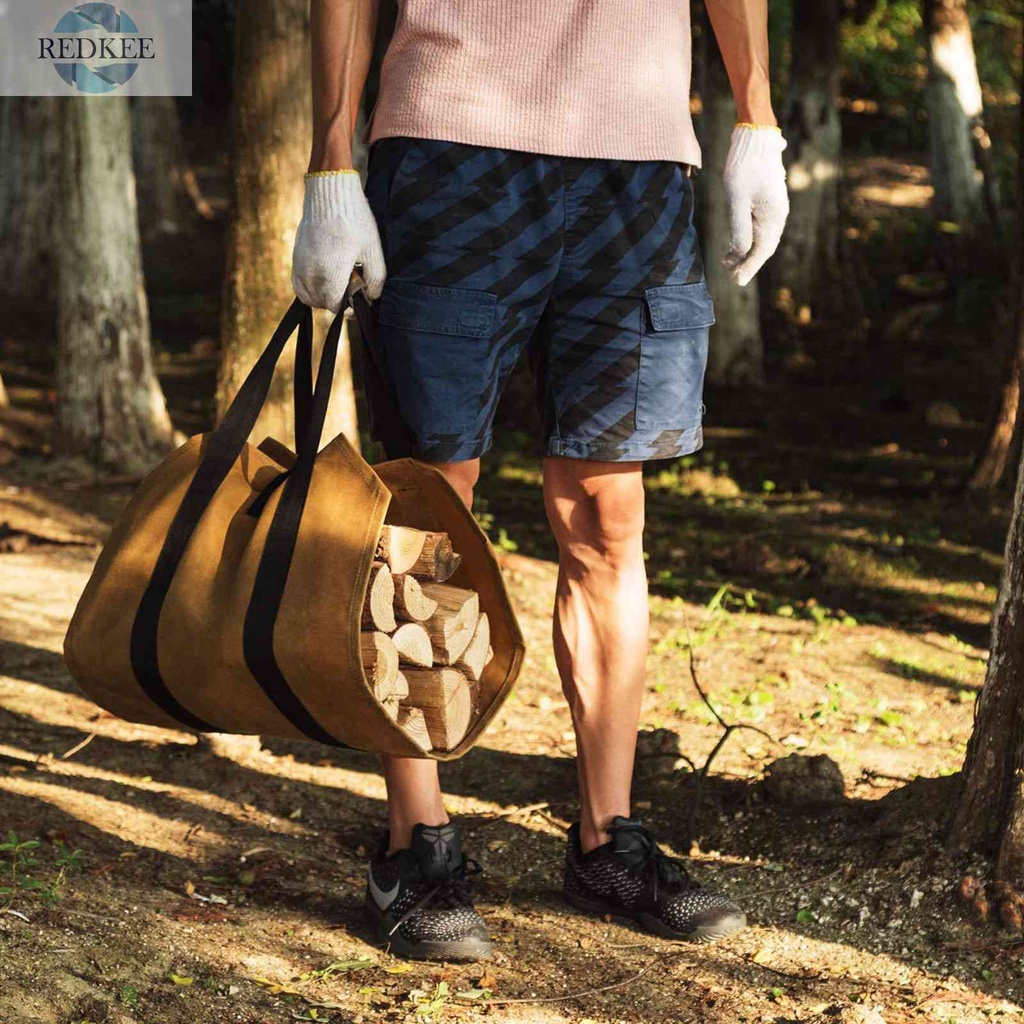 Túi Canvas Đựng Củi Gỗ Chống Rách Có Thể Gấp Gọn Tiện Lợi