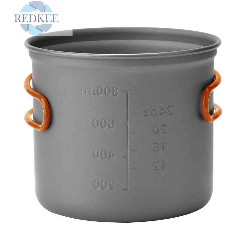 Bộ Nồi Nấu Ăn Có Tay Cầm Màu Cam Tiện Dụng Mang Theo Du Lịch Cắm Trại