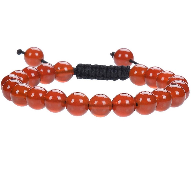 Vòng Đeo Tay Đá Ngọc Bích Xanh Lá 8mm Màu Đen Có Thể Điều Chỉnh Kích Thước