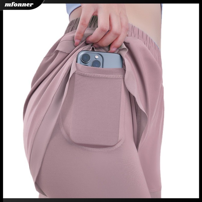 Quần Legging Lưng Cao Giả Hai Lớp Thoáng Khí Kèm Túi Nhiều Màu Sắc Dành Cho Nữ