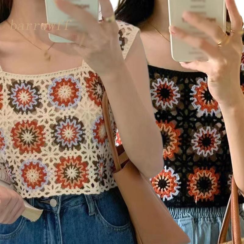 Áo Croptop Sát Nách Phong Cách Boho Pháp Thời Trang Cho Nữ