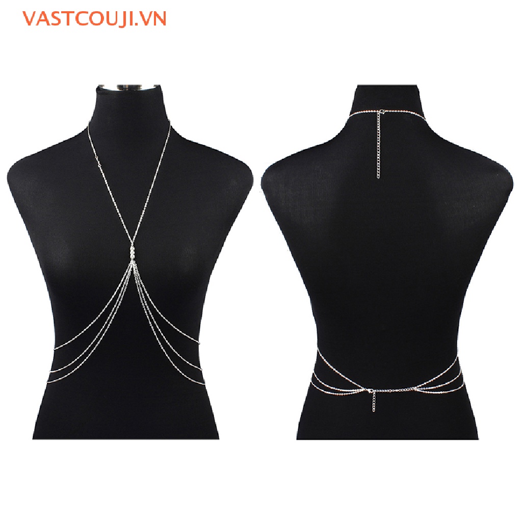 Dây Mắt Xích Đeo Áo Ngực Đính Ngọc Trai Gợi Cảm Cho Nữ