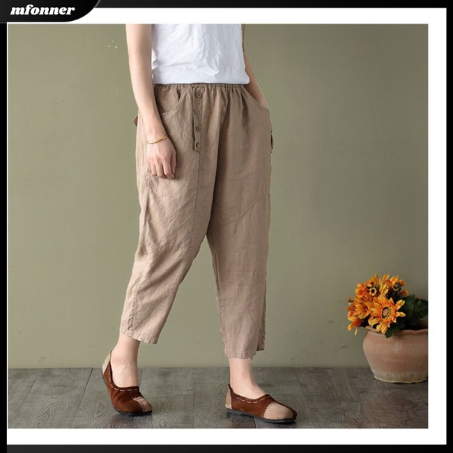 Quần Dài Dáng Rộng Mỏng Màu Sắc Đơn Giản Thời Trang Cho Nữ