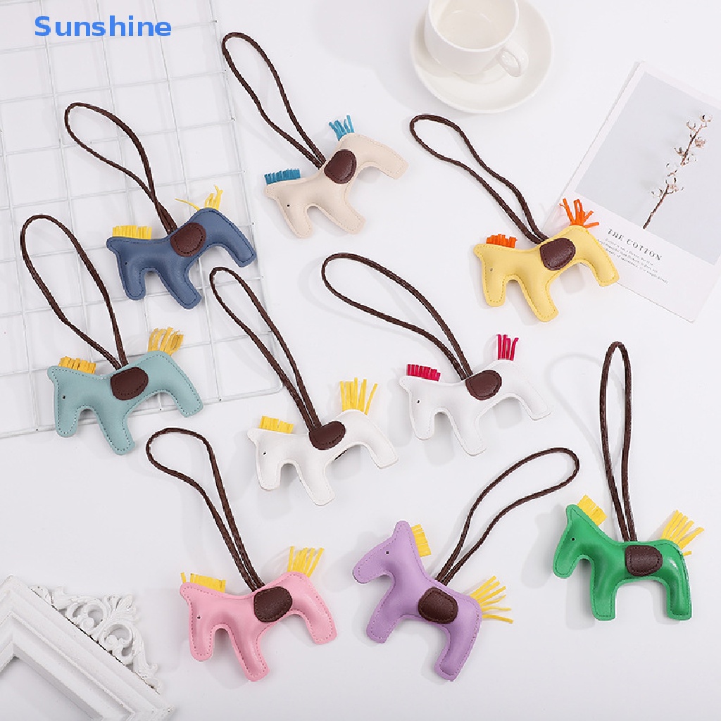 Móc Treo Chìa Khóa Bằng Da PU Hình Ngựa Một Sừng Trang Trí Túi Xách Nữ