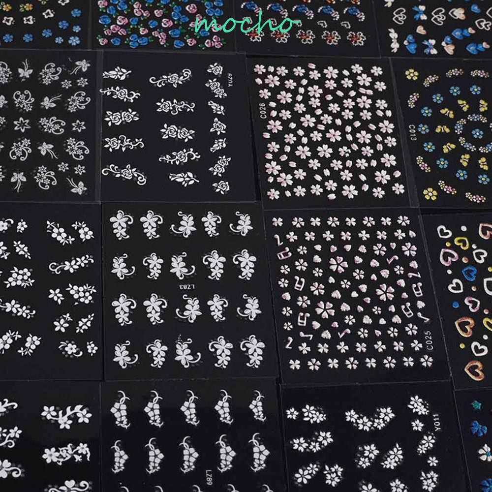 Set 30 Tấm Sticker Họa Tiết Hoa 3D Chuyên Dụng Trang Trí Móng Nghệ Thuật