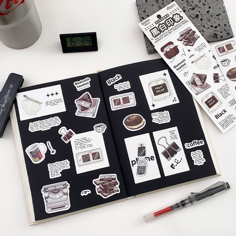 Set 2 Tờ Giấy Dán Trang Trí Sổ Tay DIY Hình Bánh Phô Mai Du Lịch