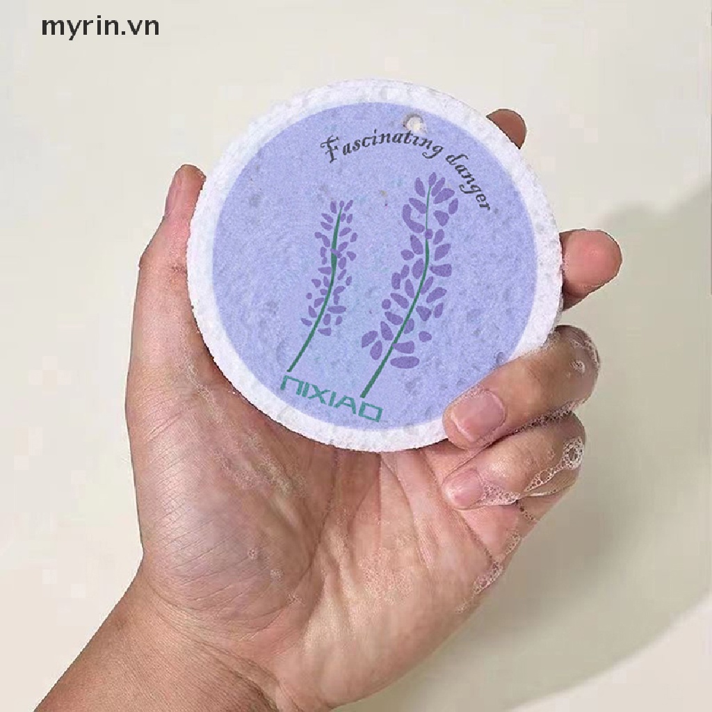1 Miếng Bọt Biển Cotton Bột Gỗ In Họa Tiết Hoa Hoạt Hình Dùng Để Rửa Chén Dĩa / Xà Phòng