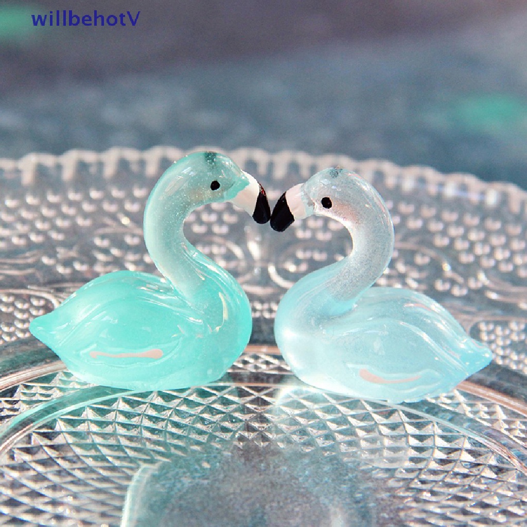 Set 10 Chú Vịt Mini Bằng Nhựa Phát Quang Trang Trí Giáng Sinh / Sinh Nhật / Tiệc Tùng