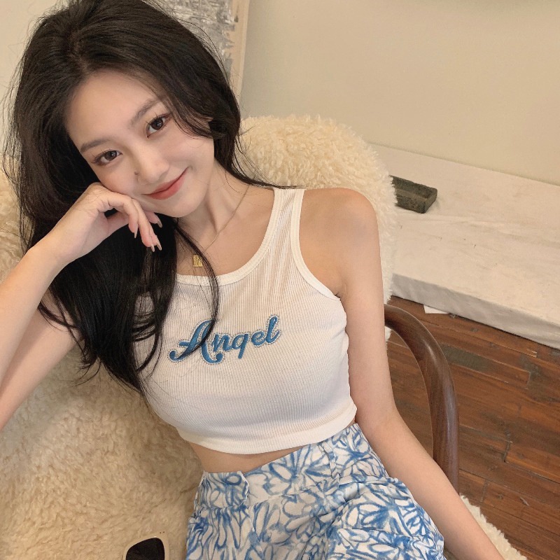 Áo Hai Dây Dáng Ngắn Phong Cách Hàn Quốc Thời Trang Mùa Hè Quyến Rũ Cho Nữ