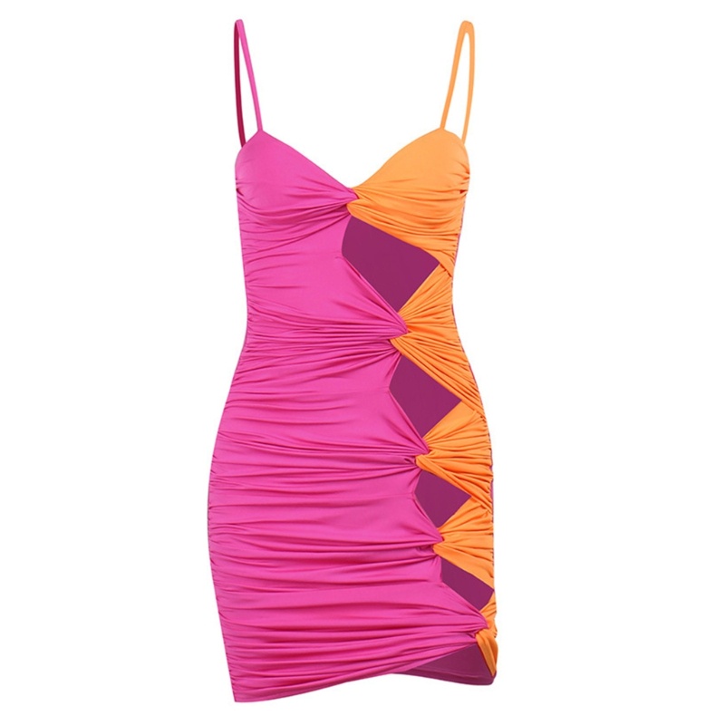 Đầm Hai Dây Nhún Bèo Hở Lưng Ôm Dáng Quyến Rũ Hợp Thời Trang