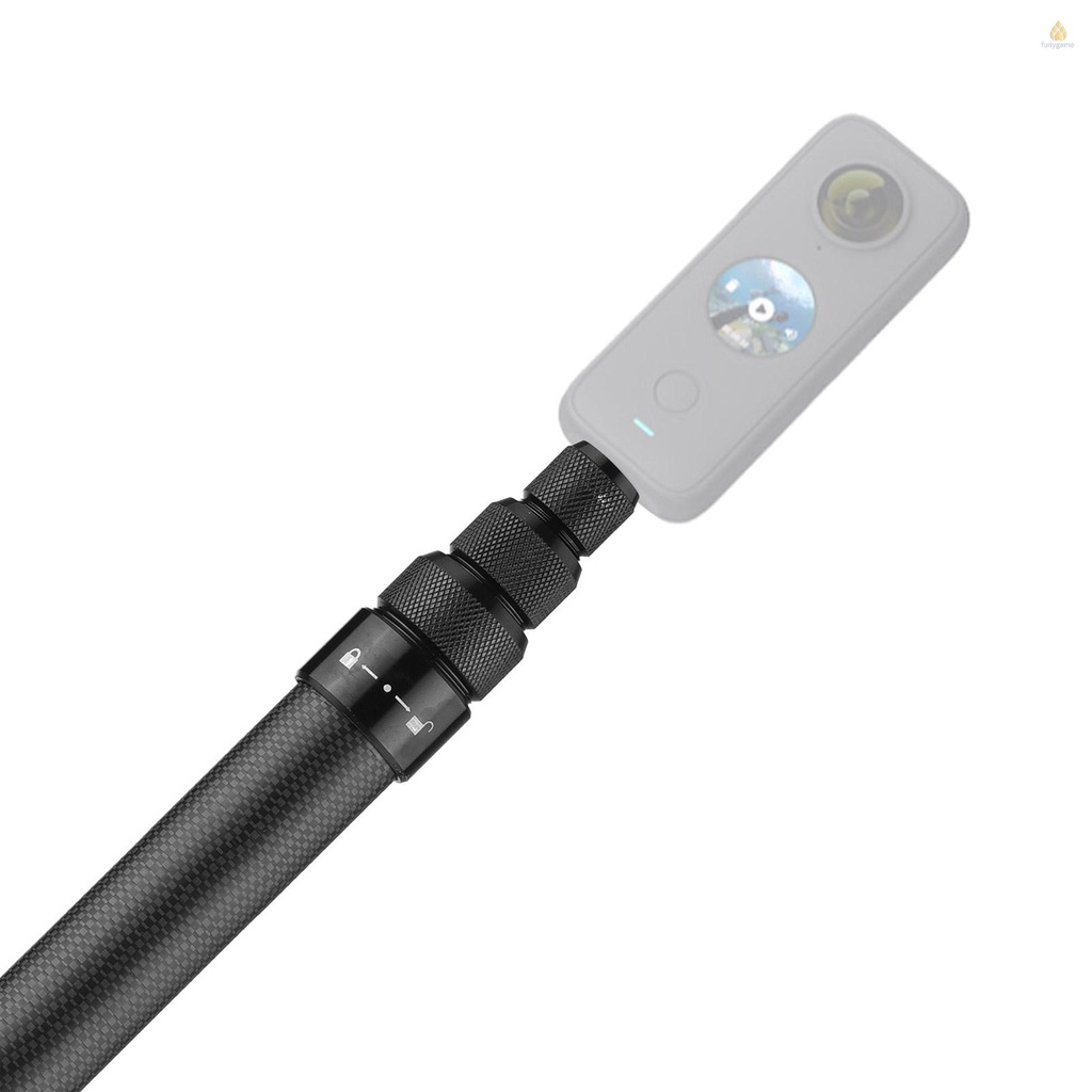 Gậy Tự Sướng Kéo Dài Điều Chỉnh Được Bằng Sợi Carbon 1.5m / 4.9ft Kèm Vít 1 / 4 Inch Thay Thế Cho Camera Insta 360 One X / One X2 / One R Panoramic