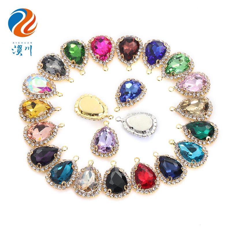 Mặt Vòng cổ Hình Giọt Nước Bằng Đá Pha Lê Chất Lượng Cao 13 * 18mm