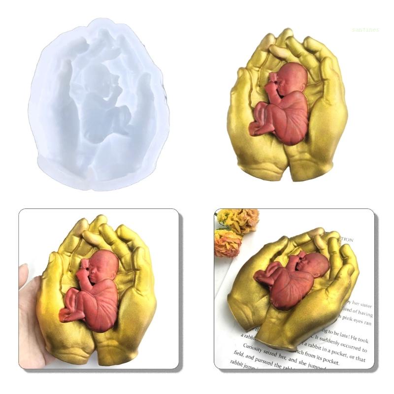 Khuôn Silicone Tạo Hình Bàn Tay 3D DIY Trang Trí Tường