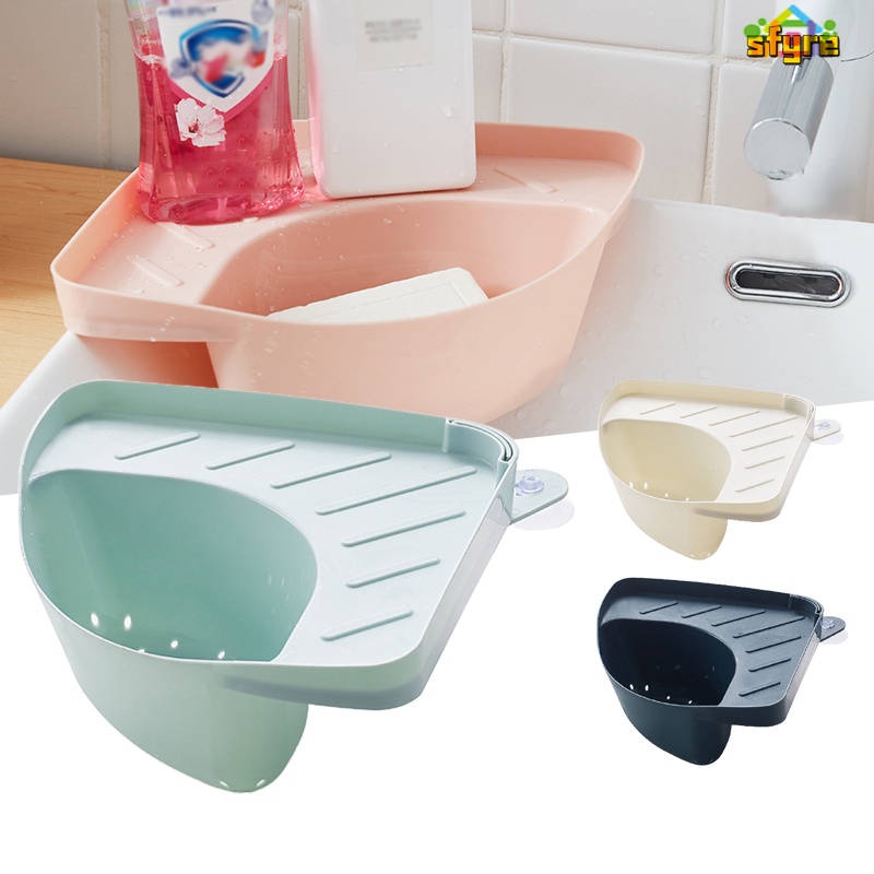 Giá Tam Giác Đựng Rau Củ Quả Gắn Góc Bồn Rửa Chén Ráo Nước Tiện Dụng