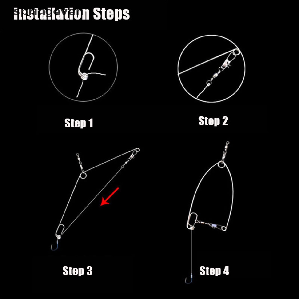 Set 5 Móc Lò Xo Câu Cá Tự Động Bằng Thép Không Gỉ