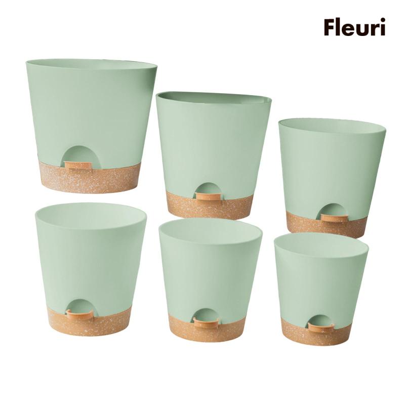 Set 6 Chậu Trồng Cây Tự Tưới Nước Có Lỗ Thoát Nước