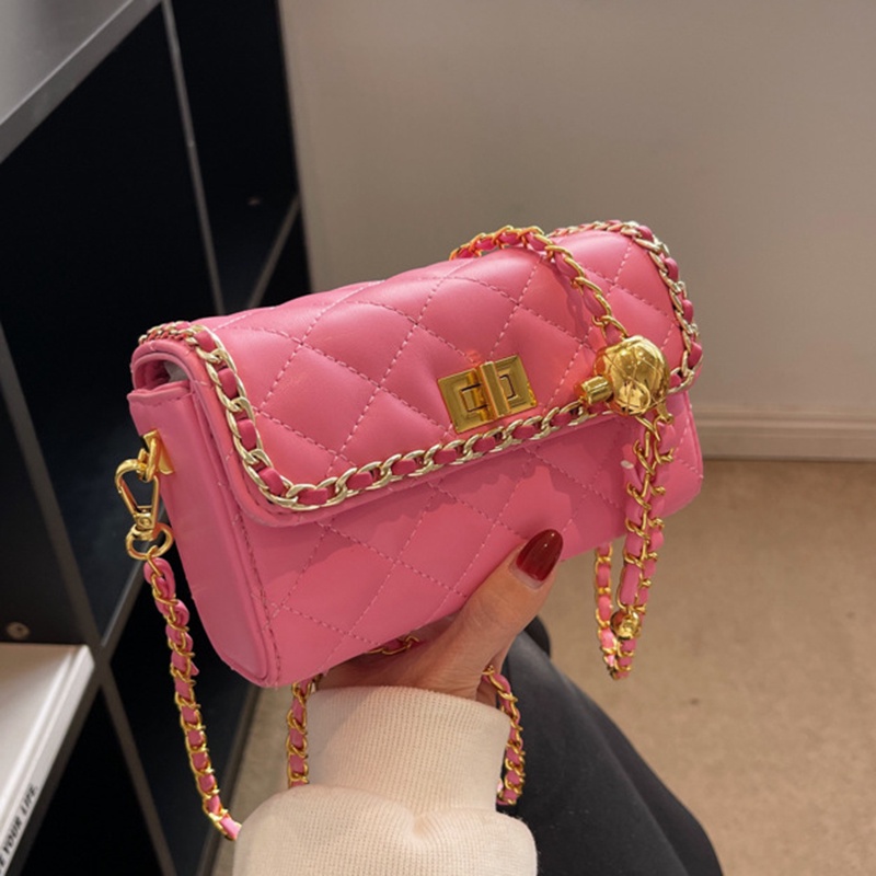 Ielgy Túi Đeo Vai Hình Vuông Nhỏ Thêu Chỉ Có Đường Chỉ Chất Lượng Cao Cho Nữ