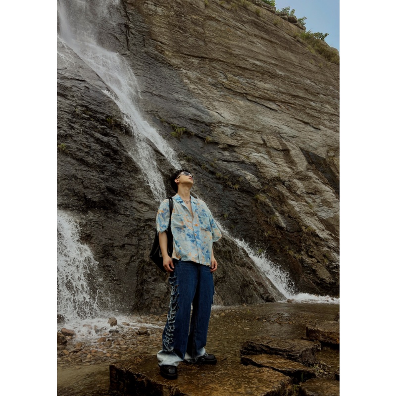 Áo Sơ Mi Tay Lửng Nhuộm Màu Họa Tiết Hoa Thời Trang Mùa Hè Cho Nam