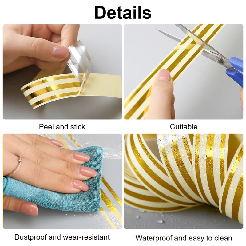 Cuộn 5M / Cuộn Băng Keo Dán Khe Hở Tráng Men Chống Nấm Mốc Trang Trí Nhà Cửa DIY