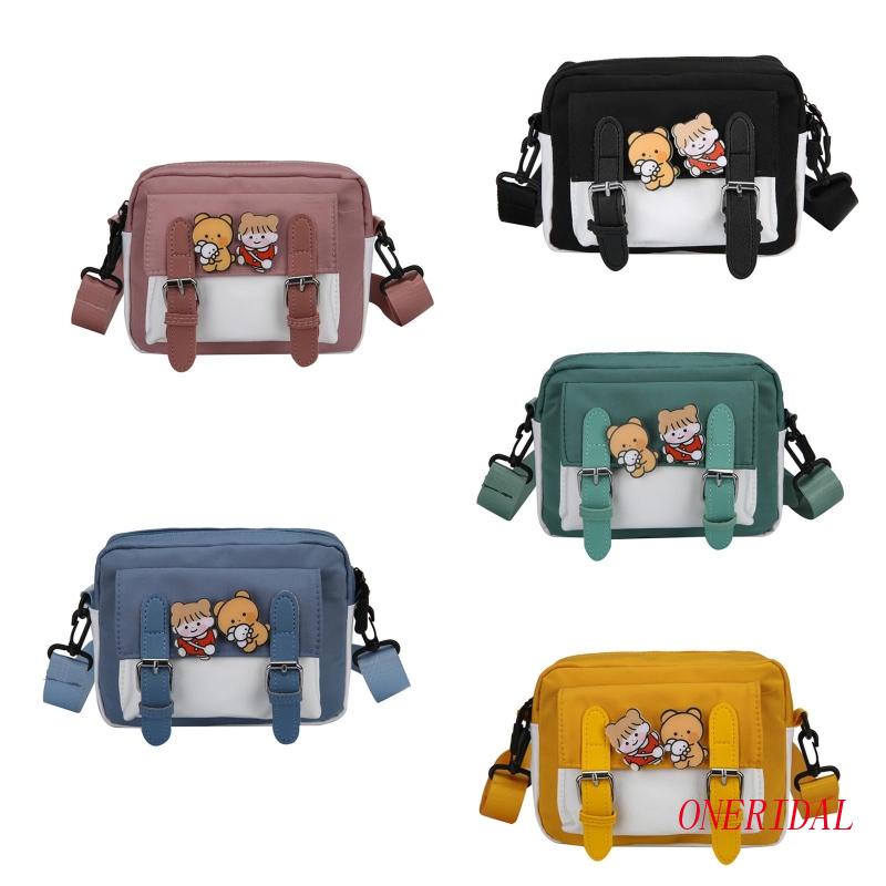 Túi Đeo Chéo Vai Hình Vuông Bằng Nylon Họa Tiết Hoạt Hình Có Thể Điều Chỉnh Kích Thước Cho Nữ