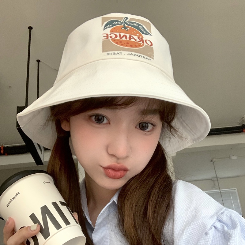 HMH® Nón Tai Bèo Chống Nắng Phong Cách Nhật Bản Hàn Quốc In Hình Cam Cam Thời Trang Mùa Hè Mới Cho Nữ