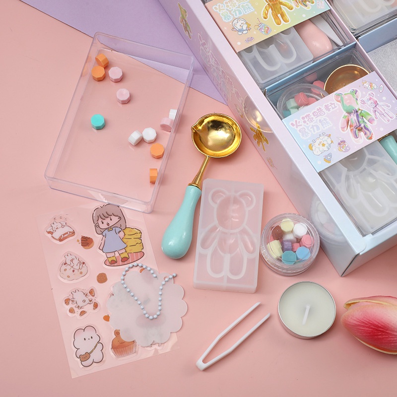 1 Bộ Đồ Chơi Vẽ Tranh Lửa Hình Gấu Goo DIY Cho Bé