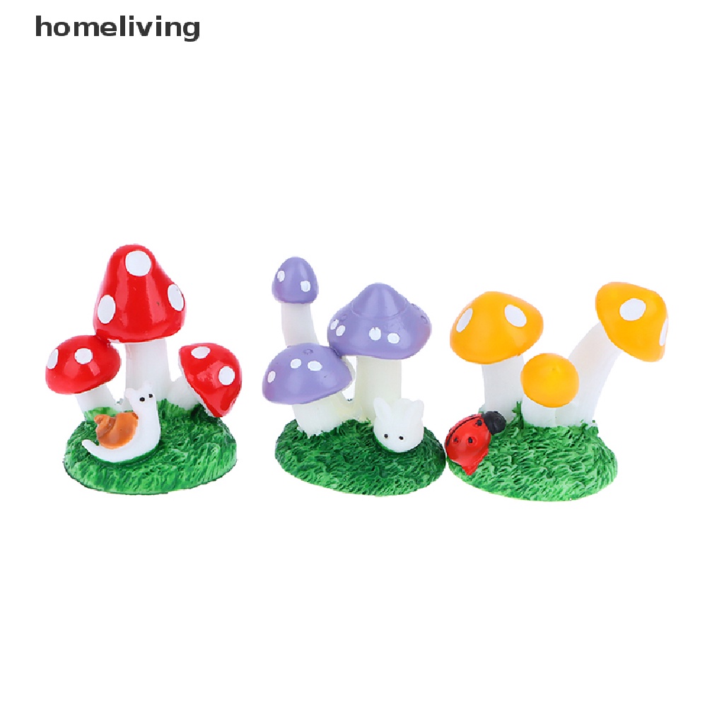 Đồ trang trí Nấm Hoạt Hình Mini Bằng Nhựa Resin Trang Trí Tiểu Cảnh