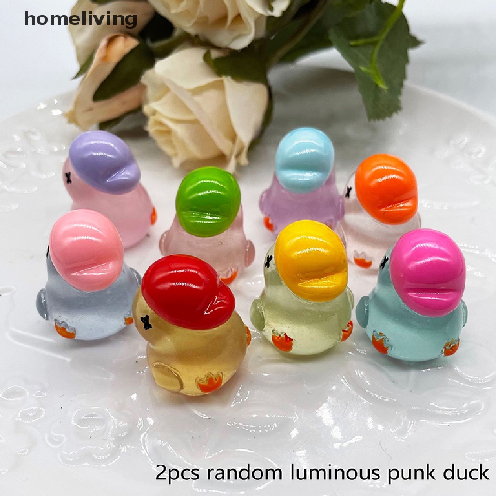 Bộ 2 Mô Hình Nhân Vật Hoạt Hình Mini Bằng Nhựa Resin Phát Quang Trang Trí Xe Hơi