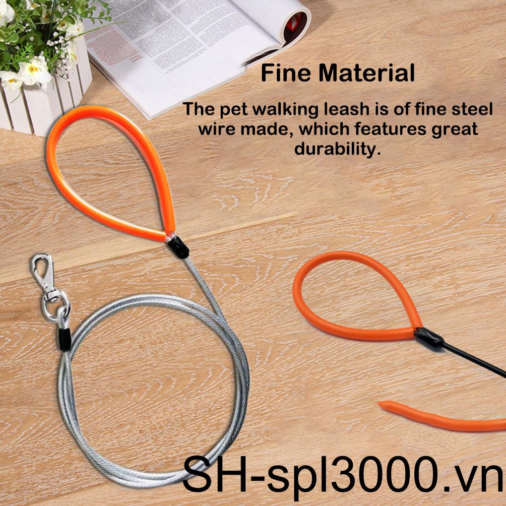 Dây Dắt Thú Cưng Đi Dạo Bằng Sợi Thép Xoay 360 Độ Chống Cắn