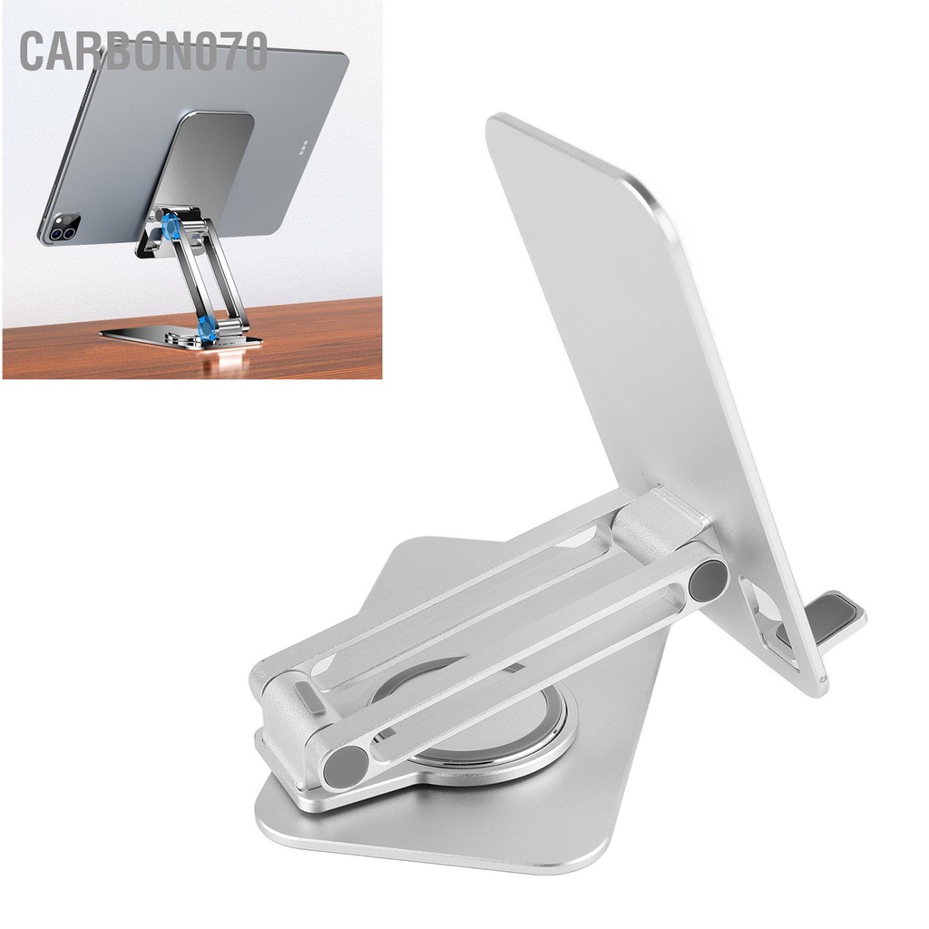 Carbon070 Giá đỡ điện thoại di động có thể gập lại bằng hợp kim nhôm để bàn xoay được cho máy tính bảng Tất cả