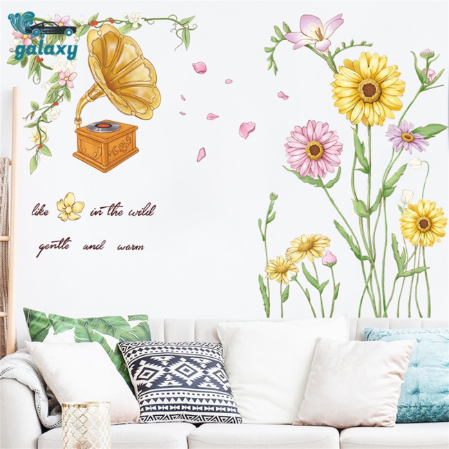 Galaxy Set 2 Tấm Giấy Dán Tường Họa Tiết Hoa Trang Trí Phòng Khách / Phòng Ngủ