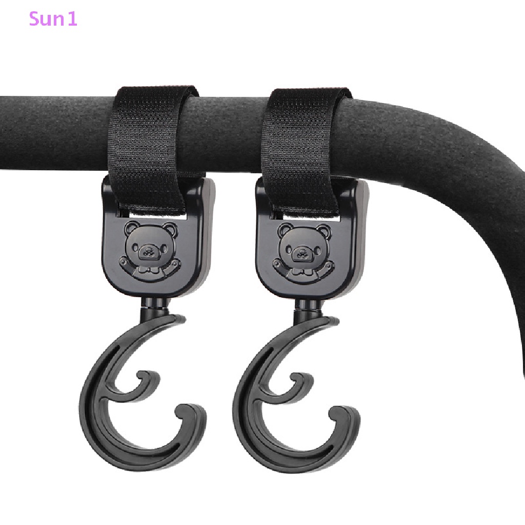 Bộ 2 Móc Treo Đồ Gắn Xe Đẩy Em Bé Có Thể Xoay 360 Độ Sun1 >