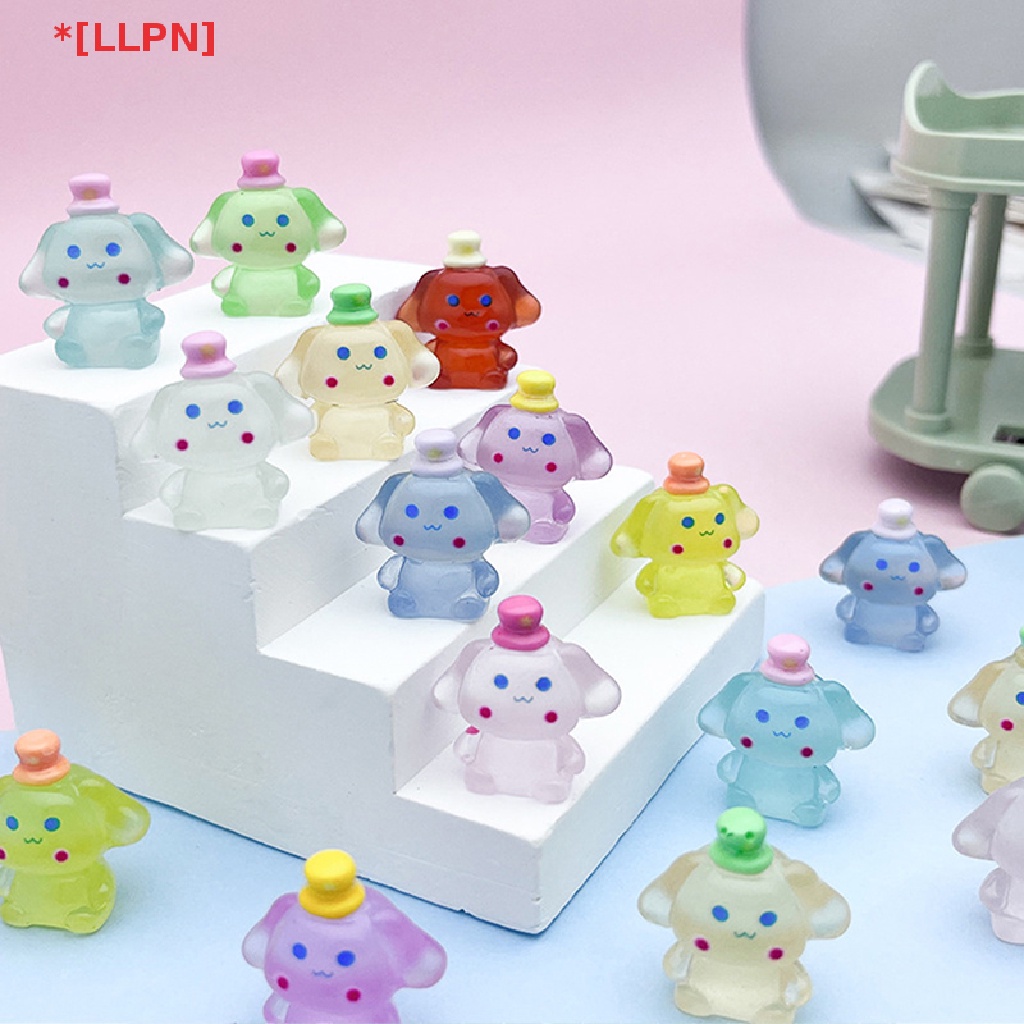 [loyaltysun] Set 5 Mô Hình Chú Chó Nhựa Phát Sáng Trong Bóng Tối Trang Trí Nhà Búp Bê