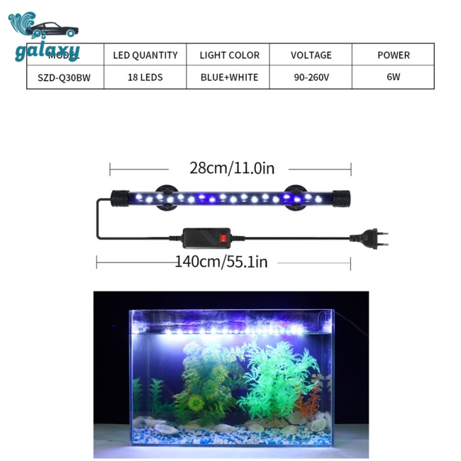 Galaxy Đèn Led 3 Bóng Siêu Sáng Chống Thấm Nước Trang Trí Bể Cá