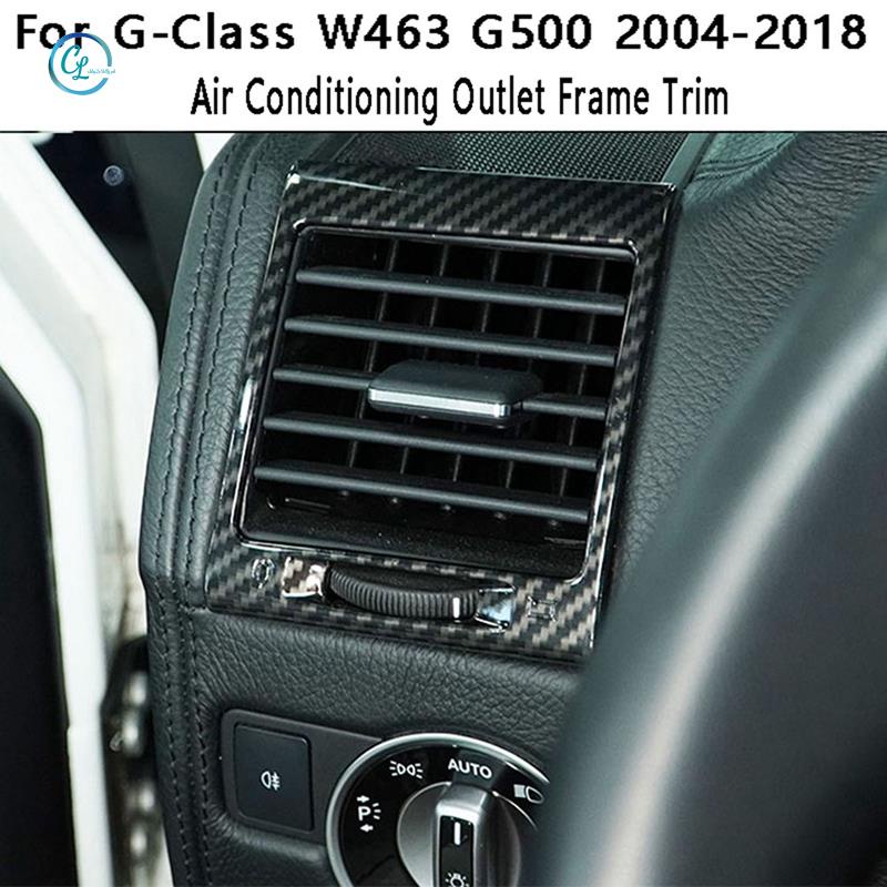 Set 2 Viền Bọc Máy Điều Hòa Xe Hơi Mercedes Benz G-Class W463 G500 2004-2018 Bằng Sợi Carbon