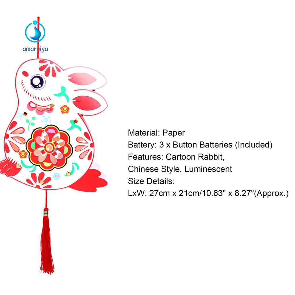 1 Bộ Lồng Đèn Hình Thỏ Phát Quang Dùng Trang Trí Tiệc Cho Bé