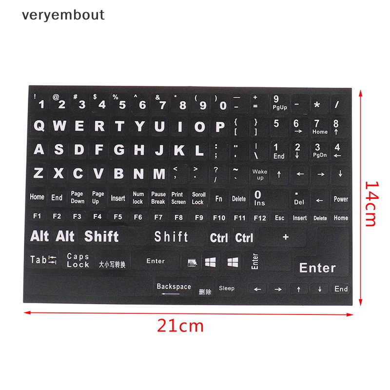 Miếng Dán Bàn Phím Máy Tính Trong Suốt Mờ In Chữ Tiếng Anh