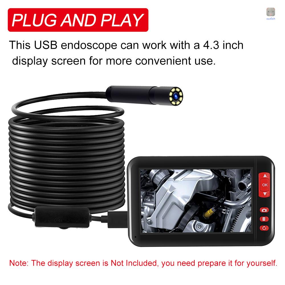 Camera Nội Soi Công Nghiệp Tích Hợp 8 Đèn Led Ống Kính 8mm IP67 Chống Thấm Nước (Dây Cứng 5m)