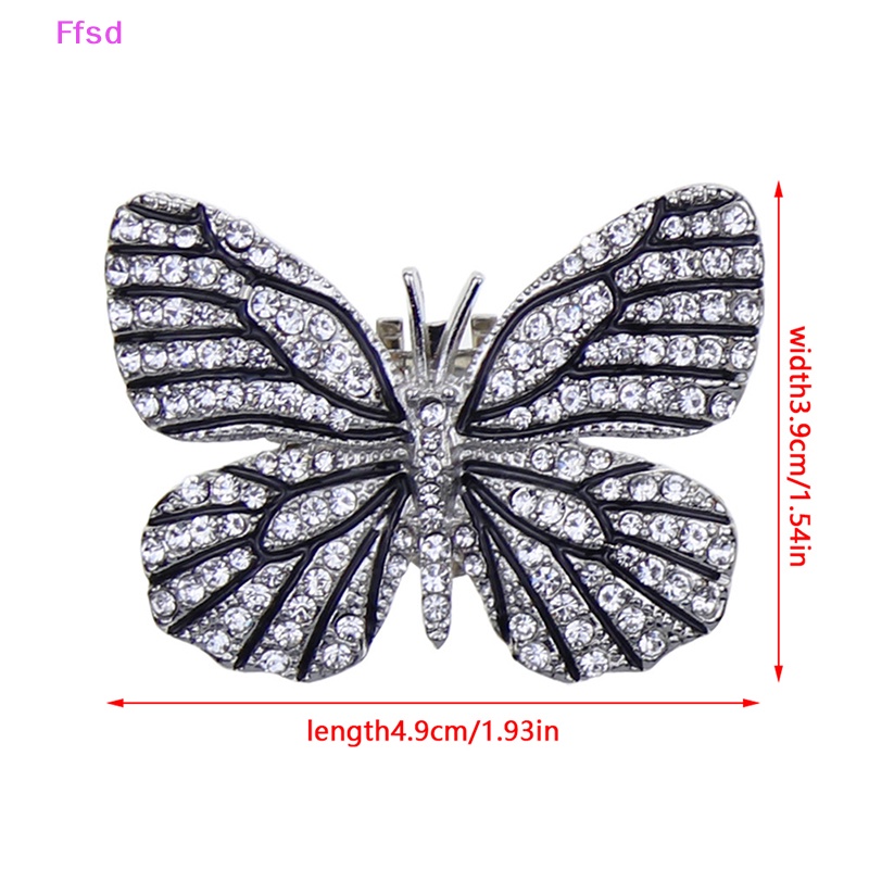 {Ffsd} Khóa Kẹp Giày Đính Đá Hình Bướm Trang Trí Vintage Sáng Bóng Dành Cho Bạn Nữ * Bán Chạy