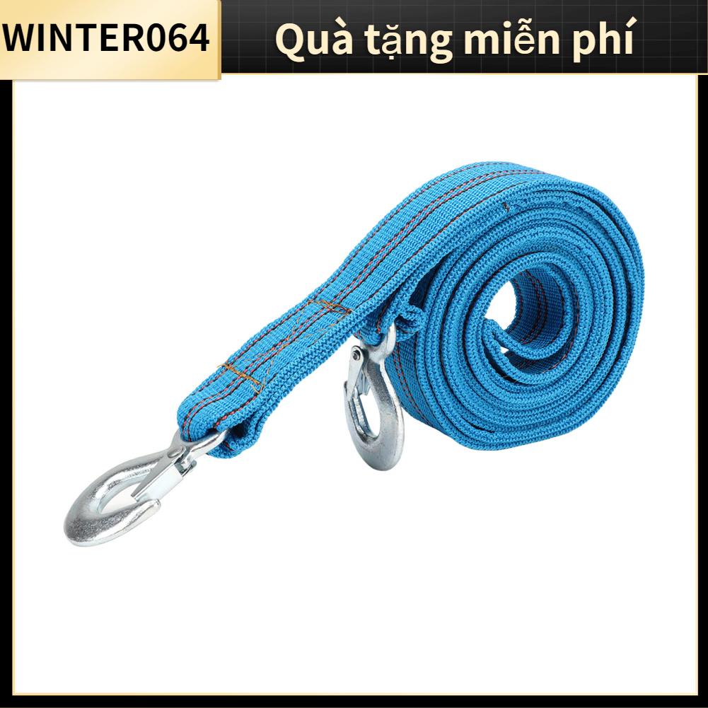 Winter064 Dây kéo có móc Chiều dài 13ft Tải trọng 5 tấn Chất liệu nylon cường độ cao dành cho ô tô SUV RV Trailer ATV