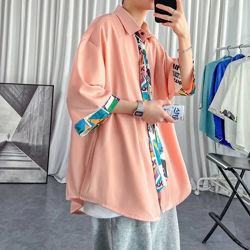 Áo Sơ Mi Nam Tay Ngắn Dáng Rộng Thiết Kế Đơn Giản Thời Trang Theo Phong Cách Hàn Quốc Cho áo sơ mi đẹp áo cặp nam nữ đồ đôi