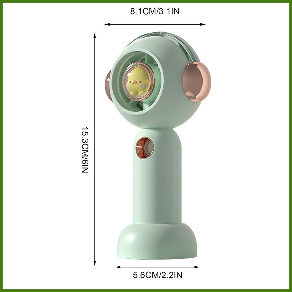 Quạt USB Cầm Tay Hình Chú Vịt Hoạt Hình Có Thể Sạc Lại Kèm Đế Cố Định 3 Cổng USB