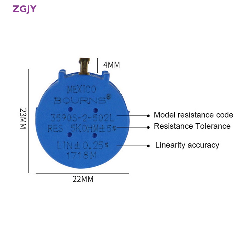 Vôn Kế Đa Năng Chính Xác ZGJY 3590S Series 10 Vòng Có Thể Điều Chỉnh Điện Trở Mới