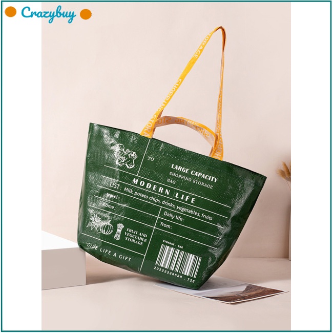 Cr Túi Mua Sắm Bằng Nylon Chống Nước Sức Chứa Lớn Có Thể Tái Sử