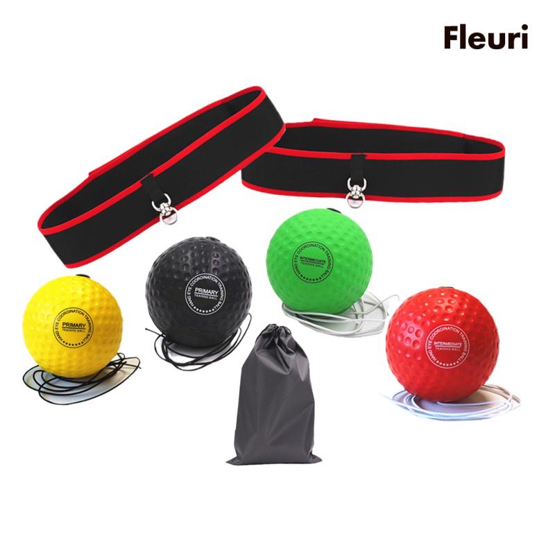 Bộ Băng Đô Và Bóng Tập Đấm Bốc Màu Đỏ Đen Chuyên Dụng