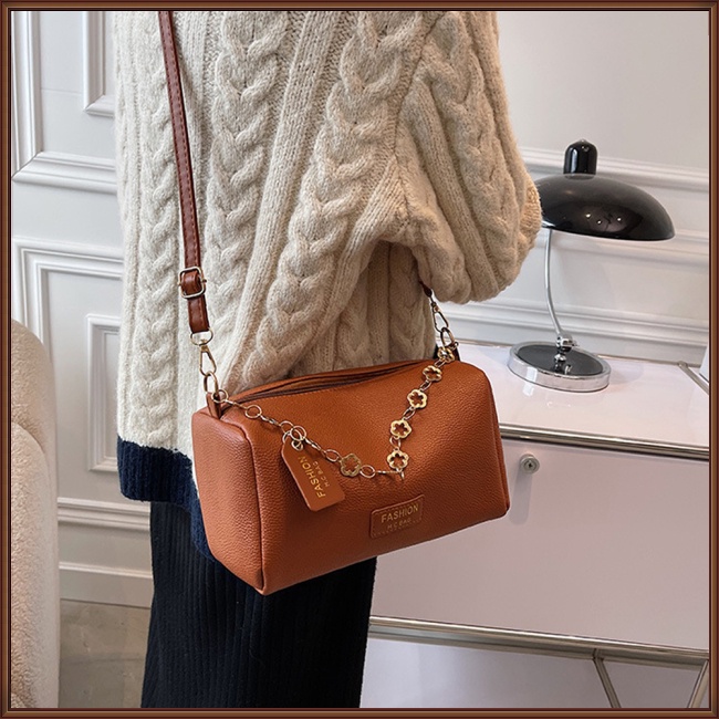 Túi Đeo Chéo Da Pu Họa Tiết Trái Vải Chống Rỉ Sét Thoải Mái Thời Trang Cho Nữ