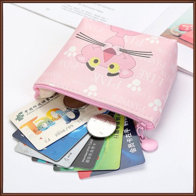 Ví Đựng Tiền Xu Có Khóa Kéo Họa Tiết Hoạt Hình Dễ Thương Cho Nữ