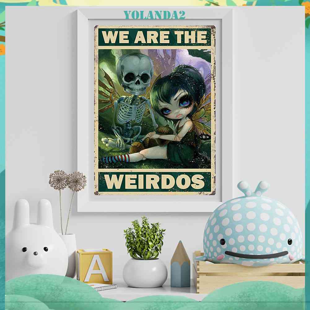 Bộ Tranh Đính Đá Tròn Hình Búp Bê Mắt To Chữ Tiếng Anh Nghệ Thuật